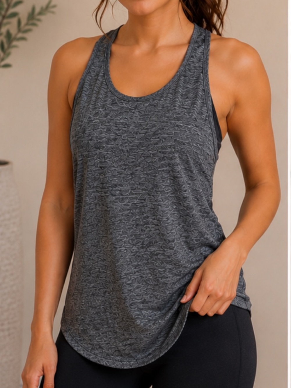 Nike Women’s Gray Dri-FIT Racerback Workout Activewear Tank Top, size XL
